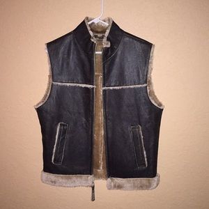 Leather with faux fur vest